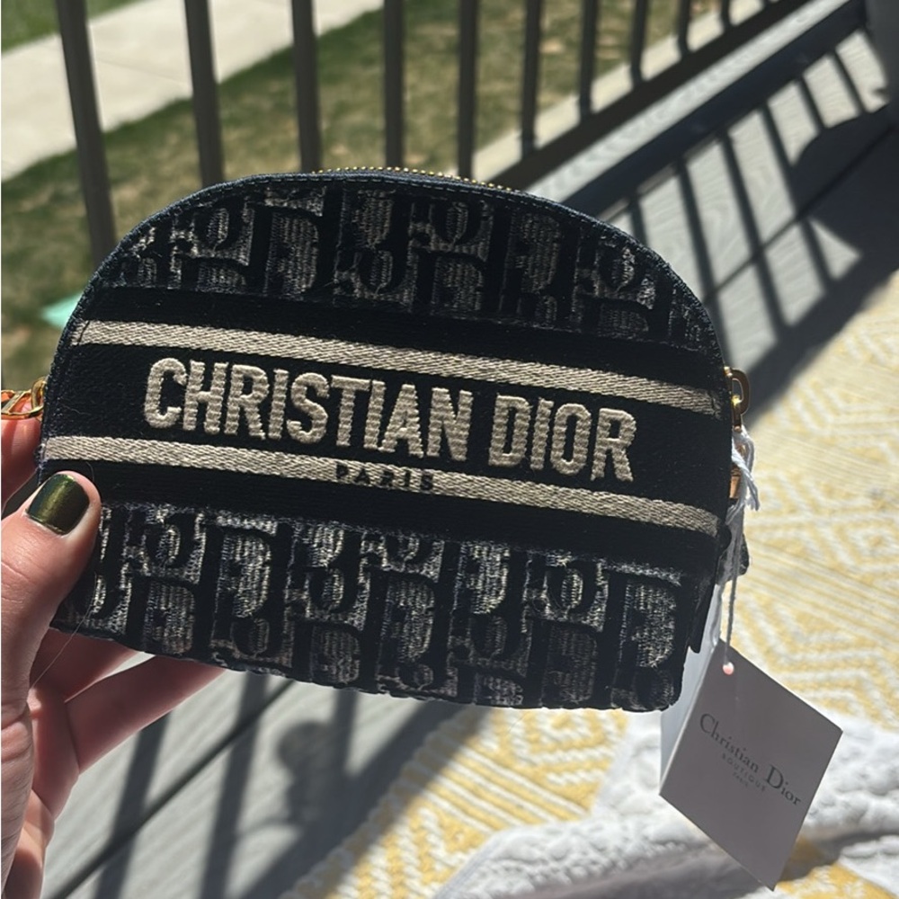 Dior White and Blue Toiletry Bag with Iconic Design